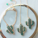 Cactus earrings, bracelet, necklace