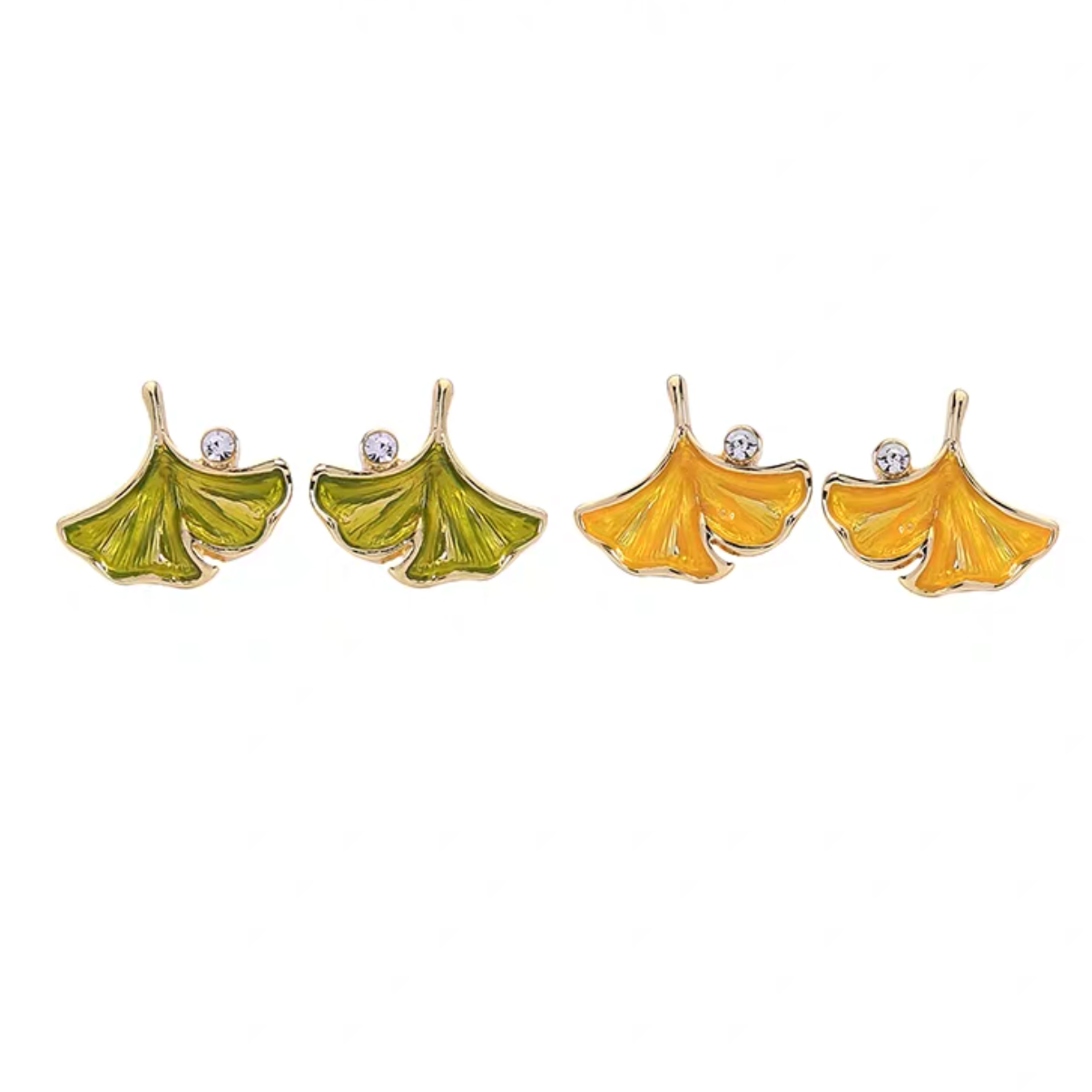 Ginkgo necklace, ring and earrings set