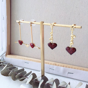 My Valentine series - Love & Arrow necklace, Love & Arrow earrings, Love pin ring