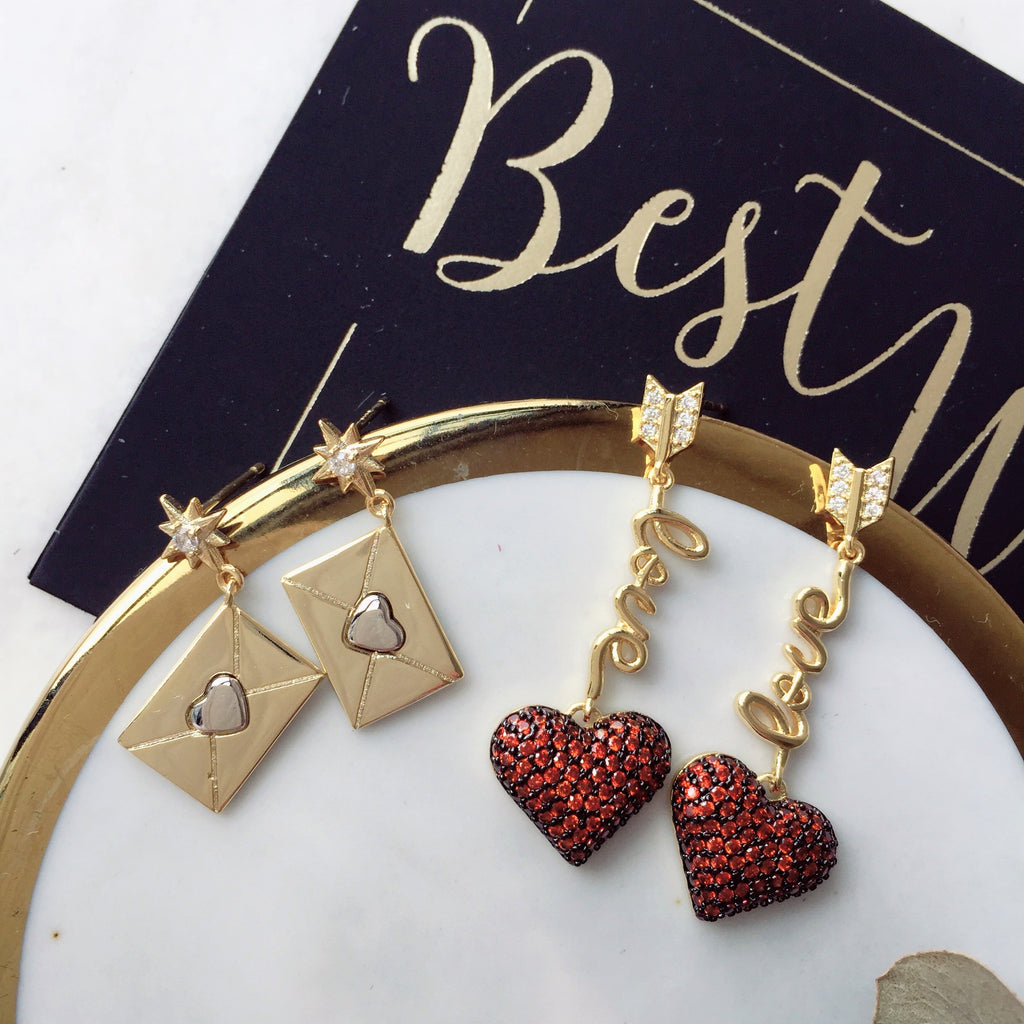 My Valentine  series - Love Letters & Love earrings