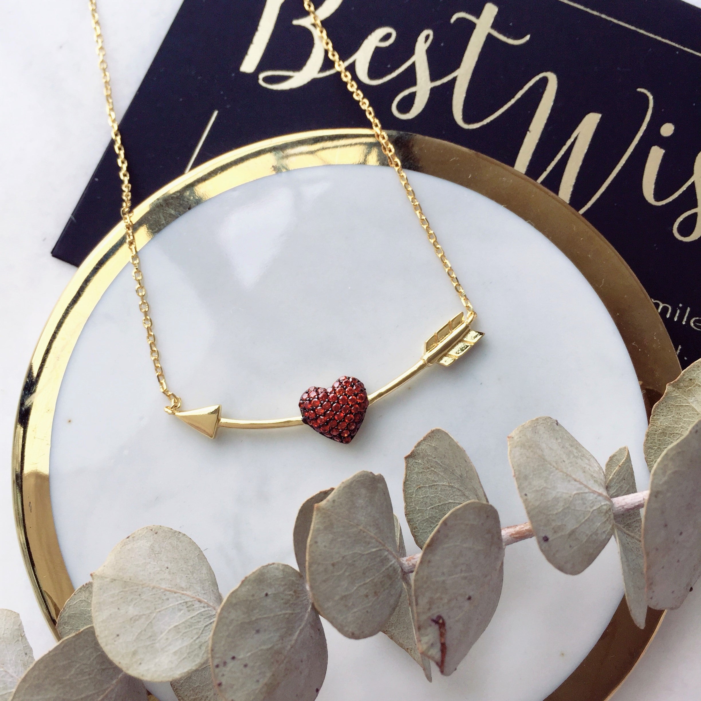 My Valentine series - Love & Arrow necklace, Love & Arrow earrings, Love pin ring