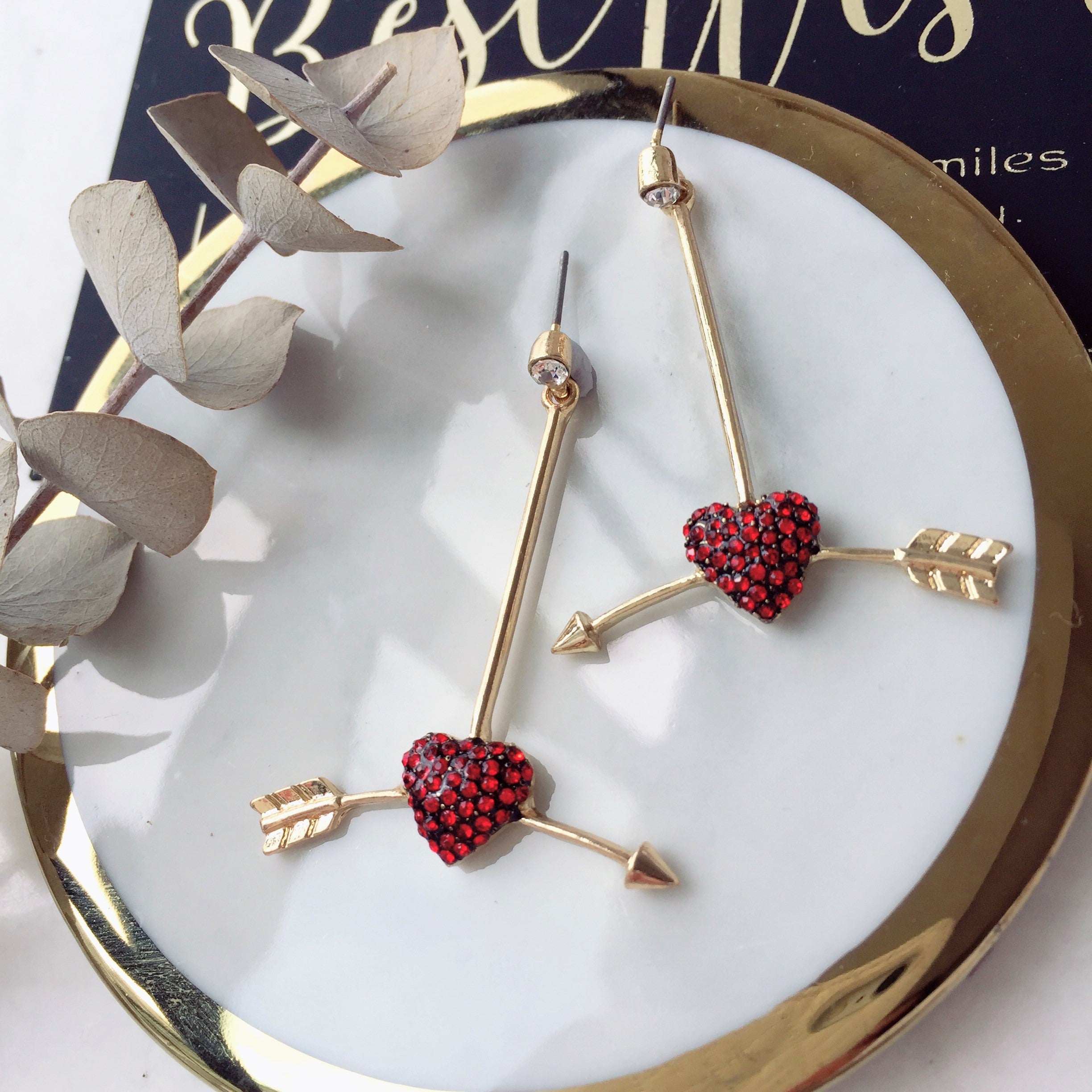 My Valentine series - Love & Arrow necklace, Love & Arrow earrings, Love pin ring