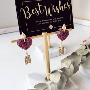 My Valentine series - Pink Arrow earrings