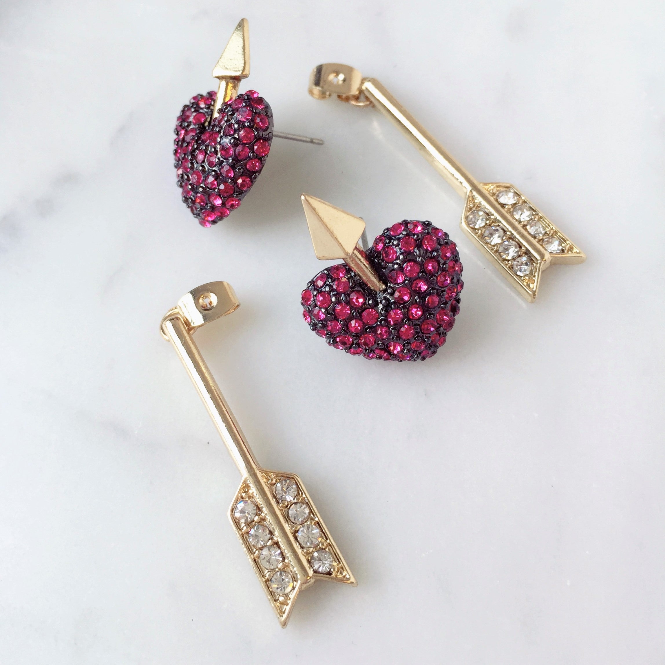 My Valentine series - Pink Arrow earrings