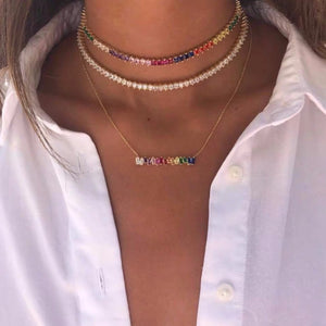 Rainbow Bar necklace and Rainbow Bar bracelet