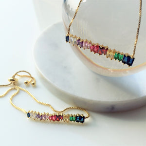 Rainbow Bar necklace and Rainbow Bar bracelet