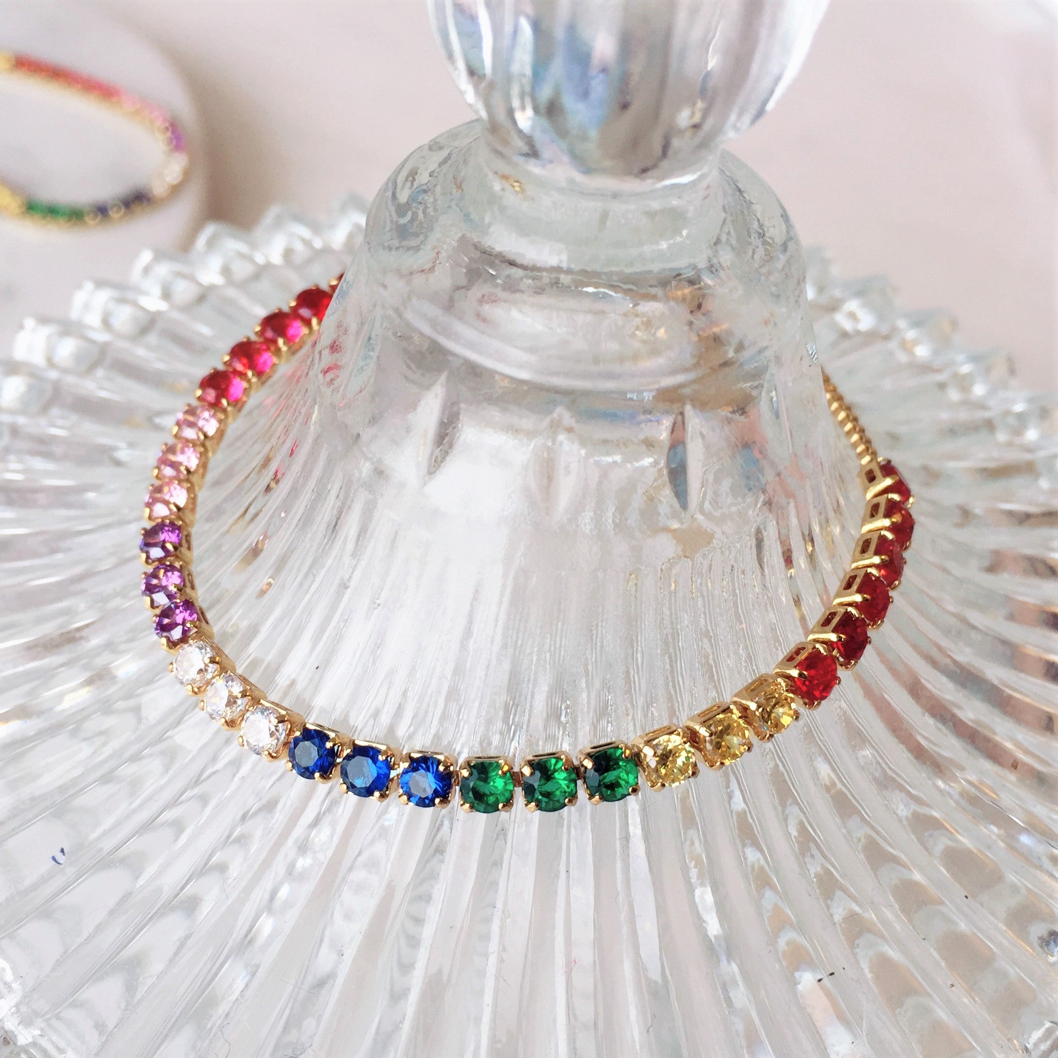 Rainbow choker necklace and bracelet