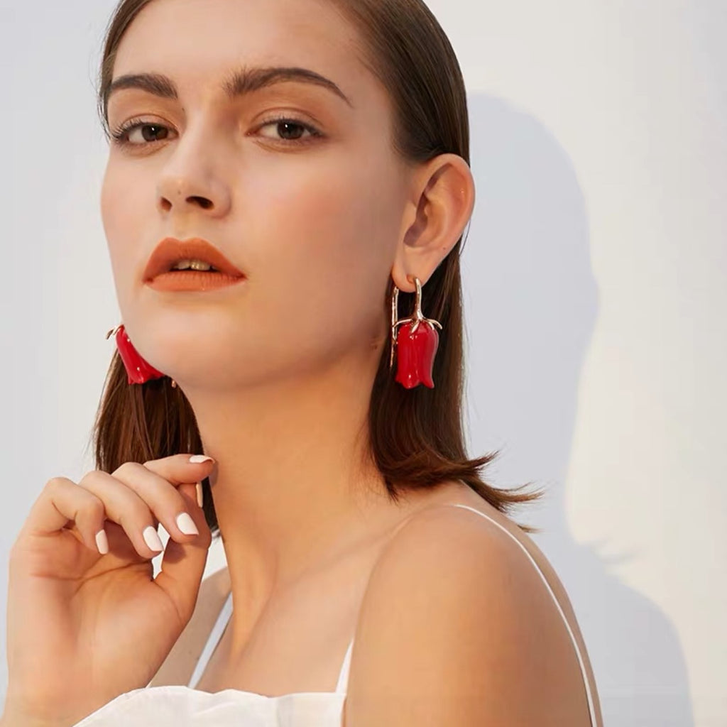 Red Roses earrings